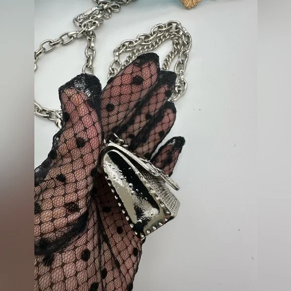 Anthropologie Fashion Tassel Silver Chain Belt with mini Bag  display picture 1